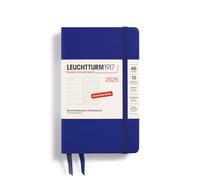 LEUCHTTURM1917 370504 Agenda settimanale e taccuino 2025, Pocket A6 copertina rigida - Agenda da 12 mesi, 80 g, a righe - Ink