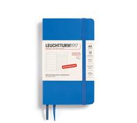 LEUCHTTURM1917 370533 Agenda settimanale e taccuino 2025, Pocket A6 copertina morbida - Agenda da 12 mesi, 80 g, a righe - Sky