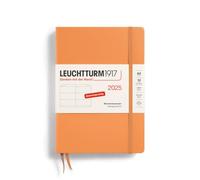 LEUCHTTURM1917 370544 Agenda settimanale 2025, formato A5, copertina rigida, 12 mesi, 80 g, a righe, albicocca