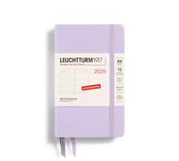 LEUCHTTURM1917 370550 Agenda settimanale 2025, Pocket A6, copertina rigida, agenda da 12 mesi, 80 g, a righe, viola