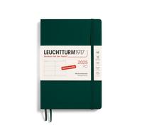 LEUCHTTURM1917 370568 - Agenda settimanale 2025, formato A5, copertina morbida, 12 mesi, 80 g, a righe, colore: verde Forest
