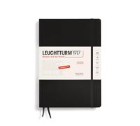 LEUCHTTURM1917 370580 Agenda settimanale 2025, Composition B5, copertina rigida, calendario 12 mesi, 80 g, a righe, nero