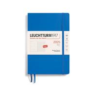 LEUCHTTURM1917 370757 - Calendario settimanale e taccuino 2025, formato A5, copertina morbida, 12 mesi, a righe, colore: cielo, inglese