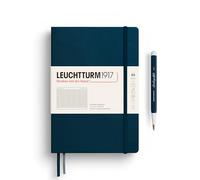 LEUCHTTURM1917 372191 Taccuini Medium A5, Copertina rigida, 251 pagine numerate, Deep Sea, Quadretti