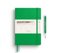 LEUCHTTURM1917 372192 Taccuini Medium A5, Copertina rigida, 251 pagine numerate, Spring Leaf, Bianco