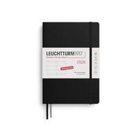 LEUCHTTURM1917 372525 Agenda Settimanale Medium (A5) 2026, 12 mesi, Nero, Tedesco
