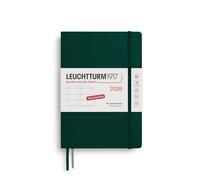 LEUCHTTURM1917 372530 - Agenda settimanale medio (A5) 2026, 12 mesi, verde forestale, tedesco