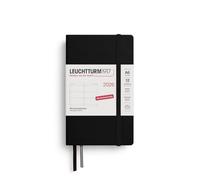 LEUCHTTURM1917 372541 Agenda settimanale Pocket (A6) 2026, 12 mesi, nero, tedesco