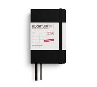LEUCHTTURM1917 372549 Agenda settimanale Mini (A7) 2026, 12 mesi, nero, tedesco
