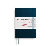LEUCHTTURM1917 372561 Agenda settimanale Medium (A5) 2026, 12 mesi, copertina morbida, Deep Sea, tedesco