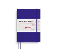 LEUCHTTURM1917 372562 Agenda Settimanale Medium (A5) 2026, 12 mesi, copertina morbida, Ink, Tedesco