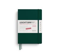 LEUCHTTURM1917 372595 Agenda giornaliera Medium (A5) 2026, 12 mesi, Forest Green, tedesco