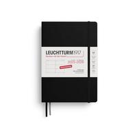 LEUCHTTURM1917 372627 Agenda settimanale Medium (A5) 2026, 18 mesi 07.2025-12.2026, Copertina rigida, Nero, Tedesco