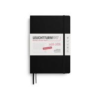 LEUCHTTURM1917 372634 - Agenda settimanale accademica, misura media (A5) 2026, 18 mesi, 07.2025-12.2026, copertina rigida, colore: nero