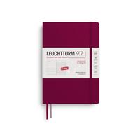 LEUCHTTURM1917 372653 agenda e quaderno settimanale Medio (A5) 2026, Port Red, Inglese