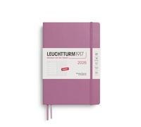 LEUCHTTURM1917 372701 agenda e taccuino settimanale Dotted Medium (A5) 2026, Dusty Rose, Inglese