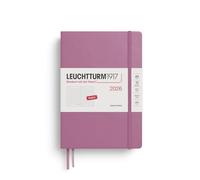 LEUCHTTURM1917 372781 - Agenda giornaliera Dotted Medium (A5) 2026, Dusty Rose, inglese