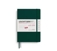 LEUCHTTURM1917 372819 Pianificatore della settimana accademica Medium (A5) 2026, 18 mesi 07.2025-12.2026, Forest Green, Inglese