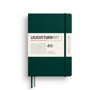 LEUCHTTURM1917 372929 Taccuino 411 Medium A5, Copertina rigida, 411 pagine numerate, Forest Green, Righe - Più pensieri, più idee, più ricordi, più pagine