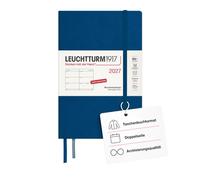 LEUCHTTURM1917 Agenda settimanale 2027 Paperback (B6+), Indigo, Tedesco | copertina rigida, vista settimanale, senza acidi, 144 pagine
