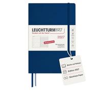 LEUCHTTURM1917 Calendario settimanale 2027, formato medio (A5) con taccuino, programma in tedesco, blu marino, gennaio-dicembre 2027, panoramica settimanale a sinistra + pagina note