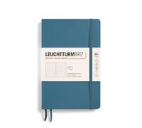 LEUCHTTURM1917 365643 Taccuini Paperback B6+, Copertina morbida, 123 pagine numerate, Stone Blue, Puntini