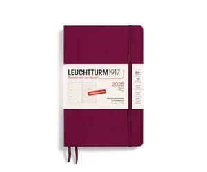 LEUCHTTURM1917 Paperback B6+ - Agenda settimanale 12 mesi, 80 g, a righe, colore: Rosso
