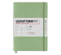 LEUCHTTURM1917 Quaderno medio 361590 (A5), copertina morbida, 123 pagine numerate, verde salvia, a righe