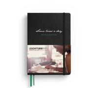 LEUCHTTURM1917 Some Lines A Day, diario dei 5 anni Medium (A5), Nero | copertina rigida, 365 pagine, senza acidi, cucito a filo, 2 segnapagina, elastico, tasca a soffietto