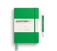 LEUCHTTURM1917 Taccuino A5, Copertina morbida, puntinato, Spring Leaf | 123 pagine numerate, cucito a filo, tasca a soffietto, 2 segnapagina, elastico