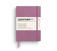 LEUCHTTURM1917 Taccuino A5, Copertina rigida, a quadretti, Dusty Rose | 251 pagine numerate, cucito a filo, avorio, 2 segnapagina, tasca a soffietto