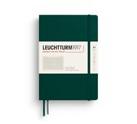 LEUCHTTURM1917 Taccuino A5, Copertina rigida, a quadretti, Forest Green | 251 pagine numerate, indice, cucito a filo, tasca a soffietto, senza acidi