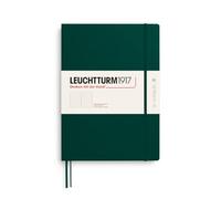 LEUCHTTURM1917 Taccuino Master Slim A4+, Copertina rigida, Forest Green | 123 pagine numerate, carta da \1 resistente all'inchiostro, cucito a filo, 2 segnapagina, tasca a soffietto