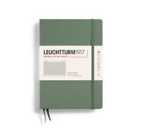 LEUCHTTURM1917 Taccuino Medium (A5) Copertina rigida a quadretti Olive | 251 pagine numerate, indice, carta avorio da 80 g/m², senza acidi