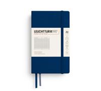 LEUCHTTURM1917 Taccuino Pocket A6, Copertina rigida, Blue Mare, A quadretti | 187 pagine numerate, indice, 2 segnapagina, tasca a soffietto, senza acidi