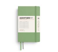 LEUCHTTURM1917 Taccuino Pocket A6 Copertina rigida, Sage, A righe | 187 pagine numerate con indice, 2 segnapagina, tasca a soffietto