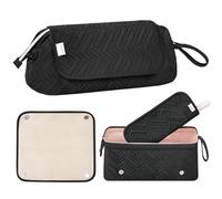 Leudes Borsa da viaggio per strumenti per capelli da donna, resistente al calore, tappetino per accessori da viaggio, accessori per piatti, ferri da stiro, arricciacapelli, spazzole ad aria calda e