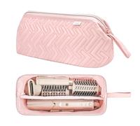 Leudes Shark Flexstyle - Borsa da viaggio per capelli di squalo, portatile, resistente alla polvere, ferro arricciacapelli piatto, organizer da viaggio, Rosa, Trapuntatura