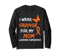 Leukemia Cancer Ribbon I Wear Orange for My Mom Maglia a Manica