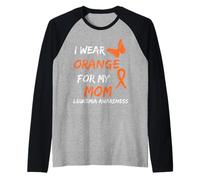 Leukemia Cancer Ribbon I Wear Orange for My Mom Maglia con Maniche Raglan