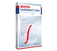 Leukomed t plus skin sensitive medicazione post-operatoria trasparente impermeabile con massa adesiva al silicone 8x15cm 5 pezzi
