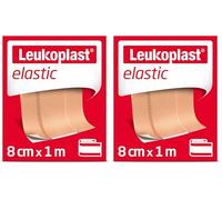 Leukoplast elastic - Cerotti non sterili- Elastici e delicate sulla pelle - Ideali per dita, gomiti, ginocchia e polsi - 8cm x 1m, 1 pezzo, Color carne (Confezione da 2)