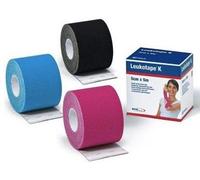 BENDA ADESIVA LEUKOTAPE K PER TAPING FISIOTERAPICO LARGHEZZA 5 CM LUNGHEZZA 5 M COLORE AZZURRO IN ROTOLO