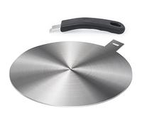 LEUOVE Piattello A Induzione 24cm, Adattatore per Piano Cucina a Induzione, con Manico e Base Separabili, Manico Isolato