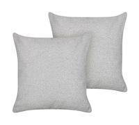 LEUZEA Set di 2 cuscini Tinta unita Grigio 45 x 45 cm Bouclé