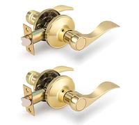 Leva a goccia per privacy, leve reversibili per porte destra/mancini, Ottone Lucido