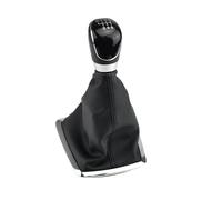 leva cambio pomello Compatibile con Ford per Focus 2 MK2 FL per C-MAX 2006-2011 5/6 velocità pomello del cambio auto leva testa soffietto PU copertura(6 Speed-Black-A)