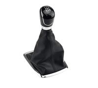 leva cambio pomello Compatibile con Ford per Focus 2 MK2 FL per C-MAX 2006-2011 5/6 velocità pomello del cambio auto leva testa soffietto PU copertura(5 Speed-Black-A)
