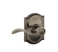 Leva decorativa SCHLAGE con serratura Camelot per letto e bagno in peltro antico