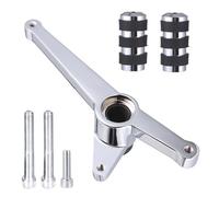 Leva del Cambio Pieghevole per Pedali cambio e pedane Rudyness neri lucidi adatti per Harley Sportster Iron XL 883 1200 48 dal 2004 al 2022 Leva Del Cambio Tacchi-punta(Chrome)